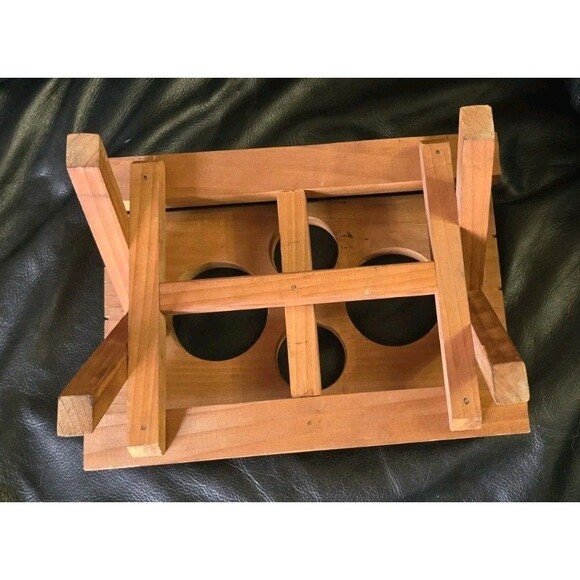 Vintage Redwood Picnic Table Condiments Holder For Picnics BBQ Parties Wooden - Picture 4 of 13